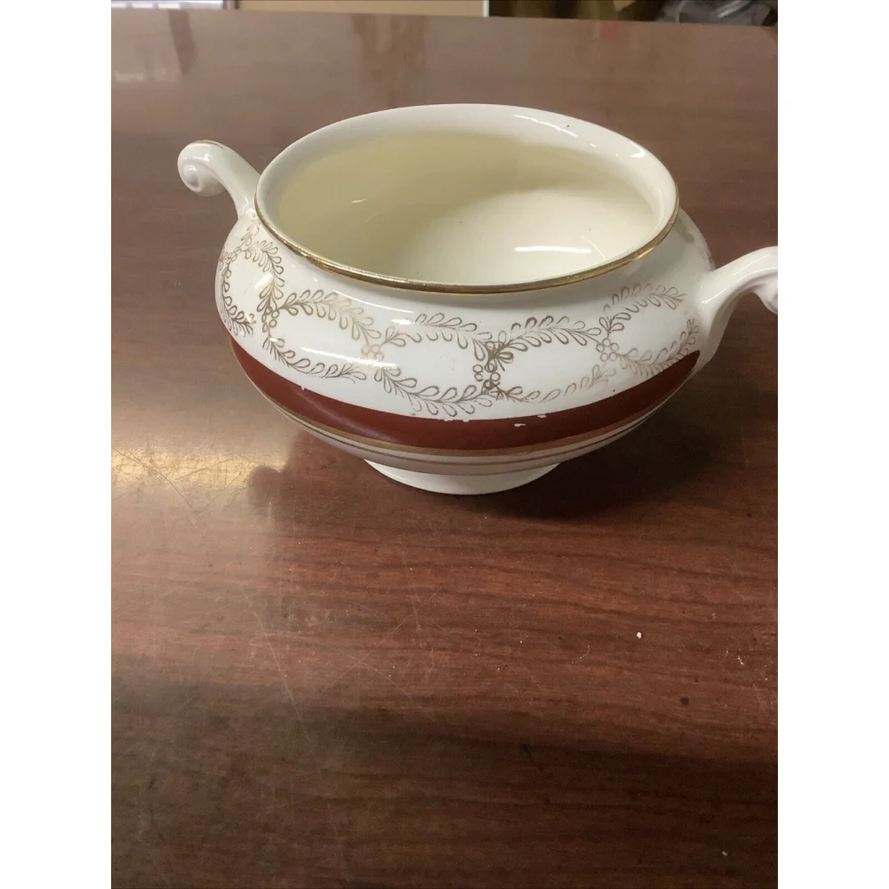 VINTAGE HOMER LAUGHLIN EGGSHELL NAUTILUS C46N5 FLORAL Sugar And Creamer